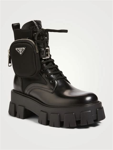 botas prada feminina|prada combat boots with pouches.